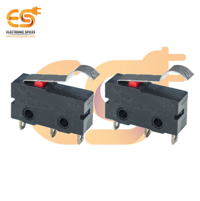 Buy 10T85 5A 125V SPDT Curved Handle Metal Micro Lever Switch Pack of 2 ...